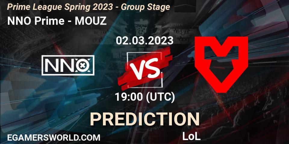 NNO Prime - MOUZ: прогноз. 02.03.2023 at 18:10, LoL, Prime League Spring 2023 - Group Stage