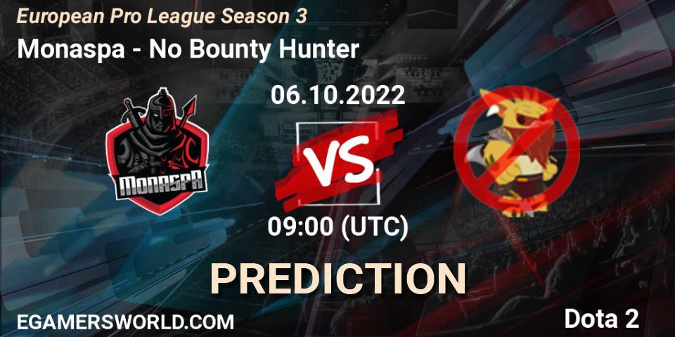 Monaspa - No Bounty Hunter: прогноз. 06.10.2022 at 09:07, Dota 2, European Pro League Season 3 