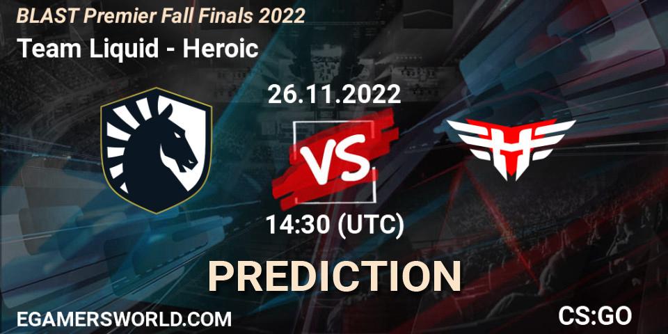 Team Liquid - Heroic: прогноз. 26.11.2022 at 14:30, Counter-Strike (CS2), BLAST Premier Fall Finals 2022