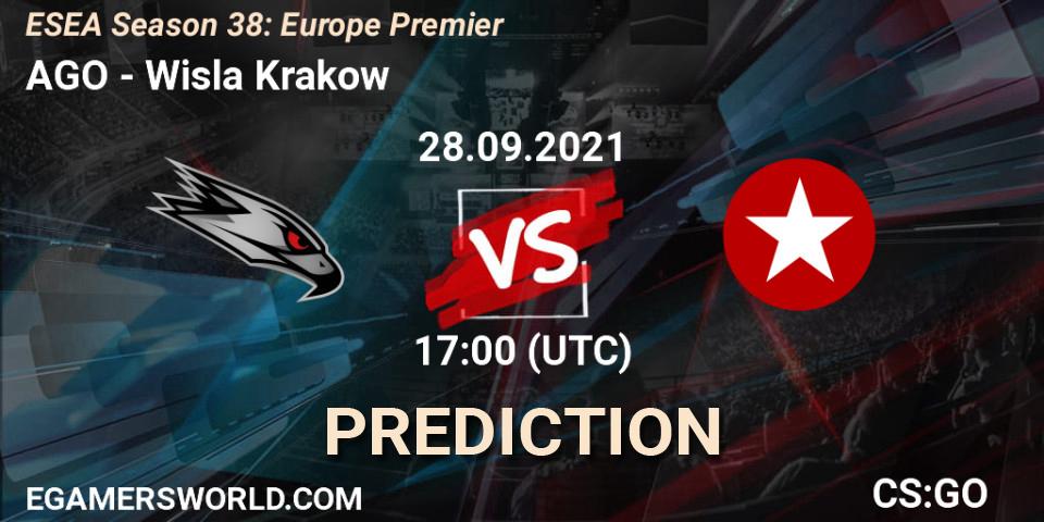 AGO - Wisla Krakow: прогноз. 28.09.2021 at 17:40, Counter-Strike (CS2), ESEA Season 38: Europe Premier