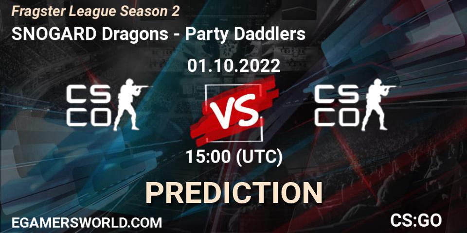 SNOGARD Dragons - PartyDaddlers: прогноз. 01.10.2022 at 15:10, Counter-Strike (CS2), Fragster League Season 2