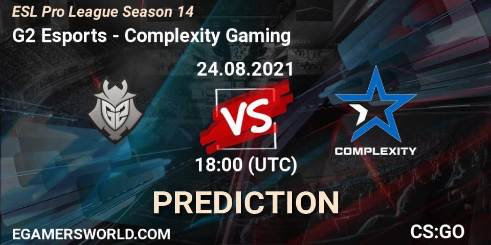 G2 Esports - Complexity Gaming: прогноз. 24.08.2021 at 18:50, Counter-Strike (CS2), ESL Pro League Season 14