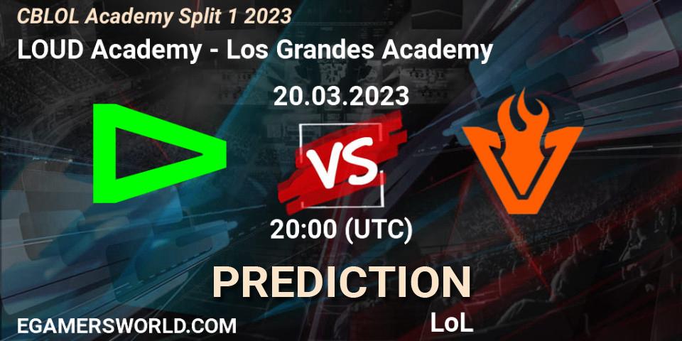 LOUD Academy - Los Grandes Academy: прогноз. 20.03.2023 at 20:00, LoL, CBLOL Academy Split 1 2023