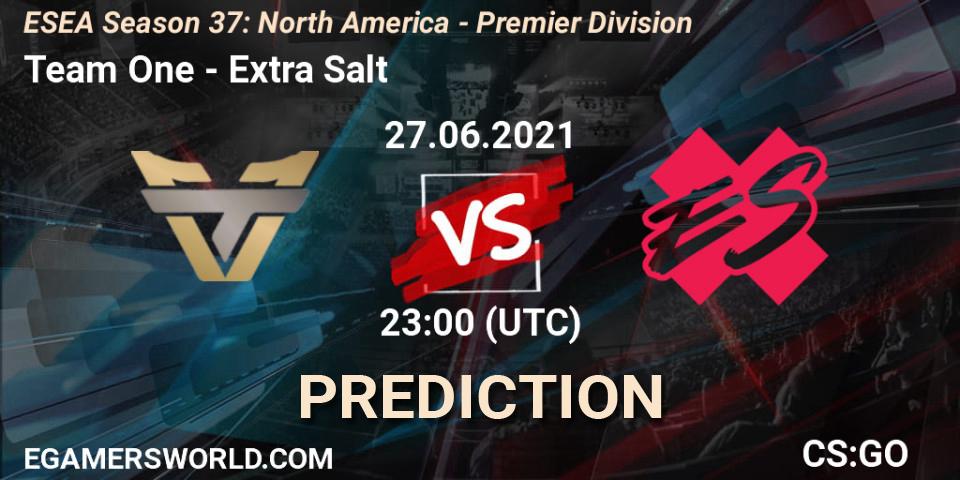 Team One - Extra Salt: прогноз. 27.06.2021 at 23:00, Counter-Strike (CS2), ESEA Season 37: North America - Premier Division