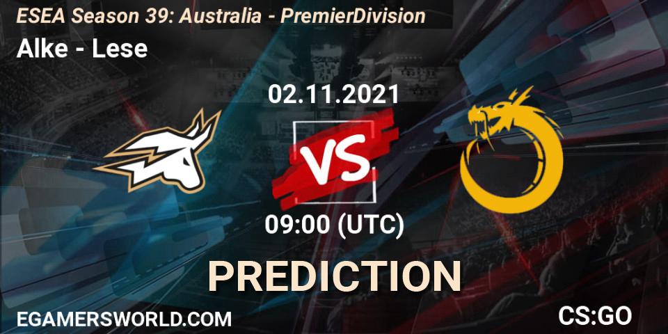 Alke - Lese: прогноз. 02.11.2021 at 09:00, Counter-Strike (CS2), ESEA Season 39: Australia - Premier Division