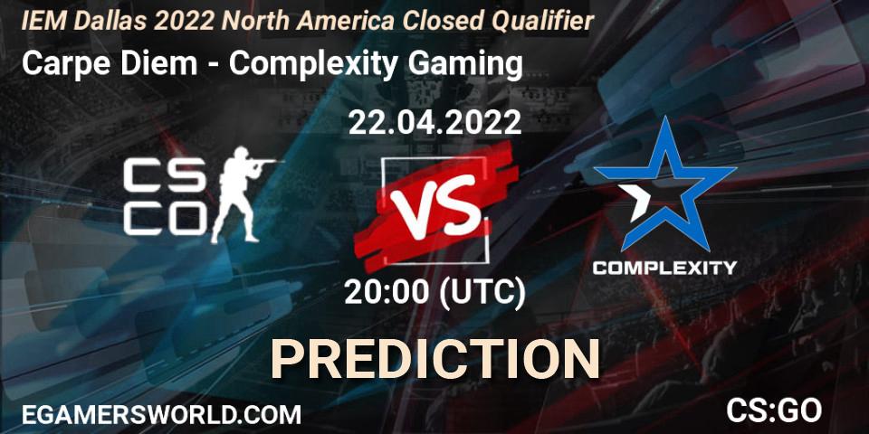 Carpe Diem - Complexity Gaming: прогноз. 22.04.2022 at 20:00, Counter-Strike (CS2), IEM Dallas 2022 North America Closed Qualifier