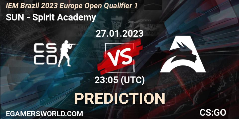 SUN - Spirit Academy: прогноз. 28.01.23, CS2 (CS:GO), IEM Brazil Rio 2023 Europe Open Qualifier 1