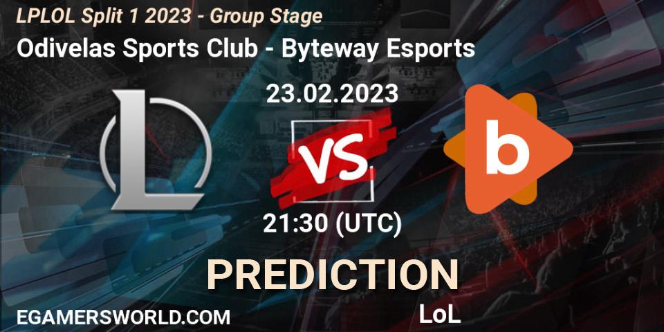 Odivelas Sports Club - Byteway Esports: прогноз. 23.02.2023 at 21:30, LoL, LPLOL Split 1 2023 - Group Stage