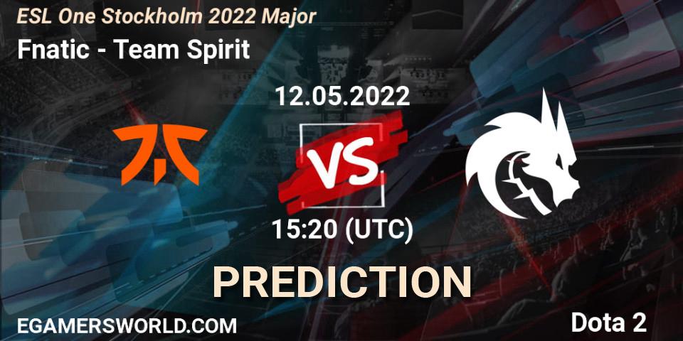 Fnatic - Team Spirit: прогноз. 12.05.2022 at 15:50, Dota 2, ESL One Stockholm 2022 Major