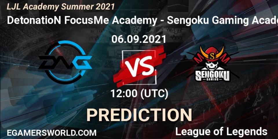 DetonatioN FocusMe Academy - Sengoku Gaming Academy: прогноз. 06.09.2021 at 12:00, LoL, LJL Academy Summer 2021