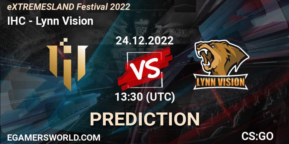 IHC - Lynn Vision: прогноз. 24.12.22, CS2 (CS:GO), eXTREMESLAND Festival 2022