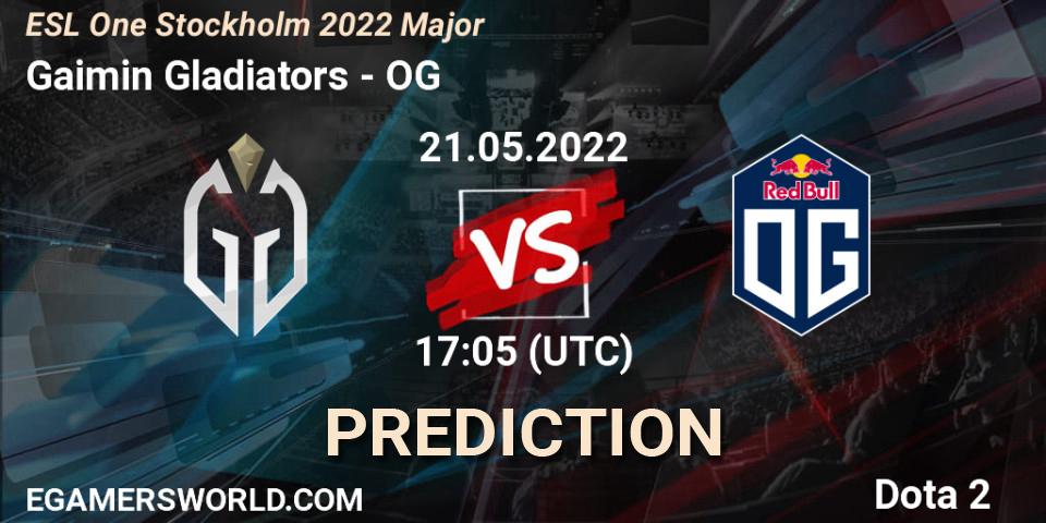 Gaimin Gladiators - OG: прогноз. 21.05.22, Dota 2, ESL One Stockholm 2022 Major