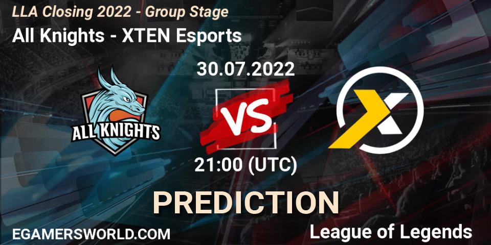 All Knights - XTEN Esports: прогноз. 30.07.22, LoL, LLA Closing 2022 - Group Stage