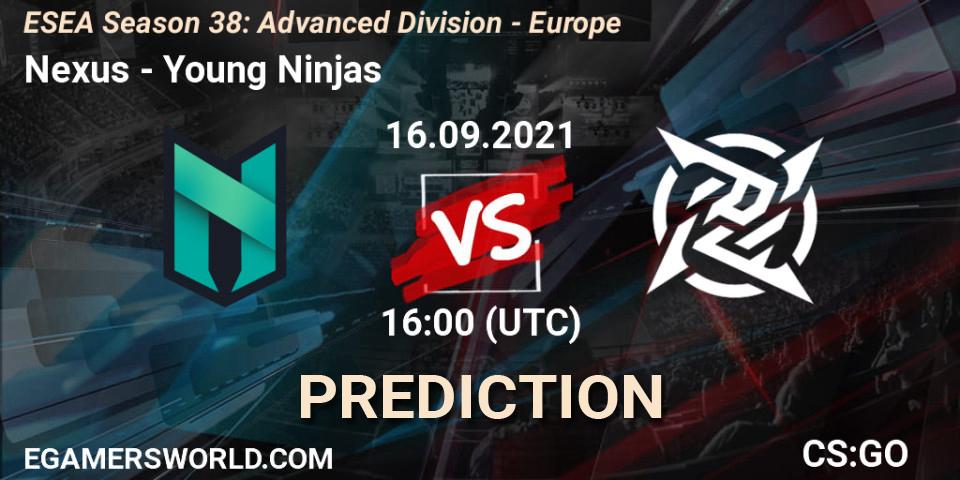 Nexus - Young Ninjas: прогноз. 16.09.2021 at 16:00, Counter-Strike (CS2), ESEA Season 38: Advanced Division - Europe