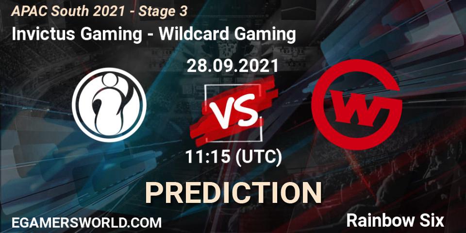 Invictus Gaming - Wildcard Gaming: прогноз. 28.09.2021 at 11:15, Rainbow Six, APAC South 2021 - Stage 3