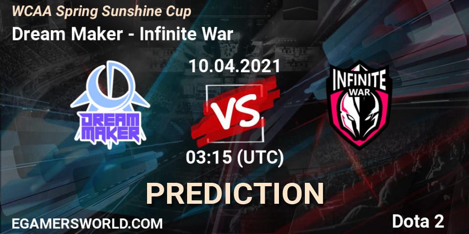 Dream Maker - Infinite War: прогноз. 10.04.2021 at 03:17, Dota 2, WCAA Spring Sunshine Cup