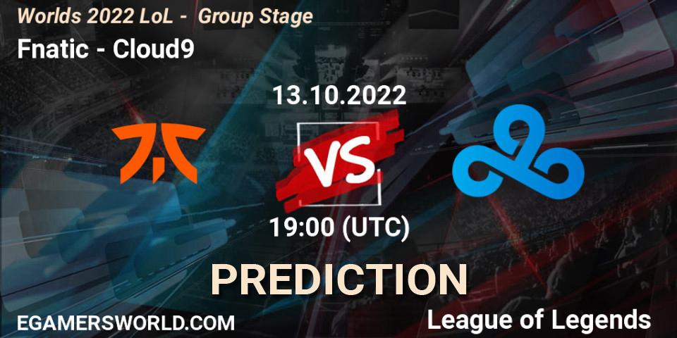 Fnatic - Cloud9: прогноз. 13.10.2022 at 19:00, LoL, Worlds 2022 LoL - Group Stage