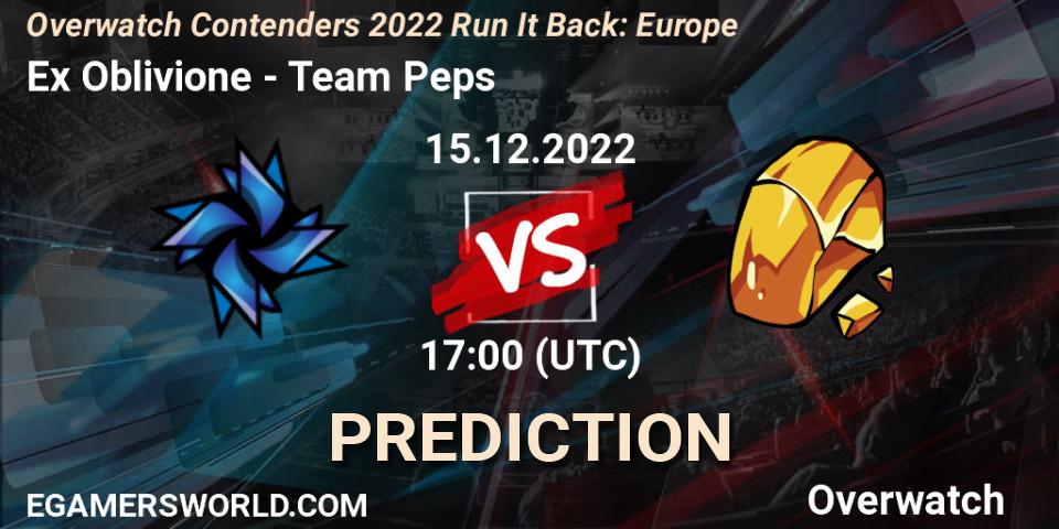 Ex Oblivione - Team Peps: прогноз. 15.12.2022 at 17:00, Overwatch, Overwatch Contenders 2022 Run It Back: Europe