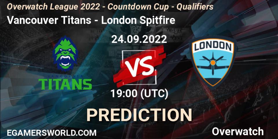 Vancouver Titans - London Spitfire: прогноз. 24.09.22, Overwatch, Overwatch League 2022 - Countdown Cup - Qualifiers