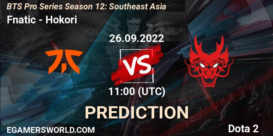 Fnatic - Hokori: прогноз. 26.09.2022 at 11:16, Dota 2, BTS Pro Series Season 12: Southeast Asia