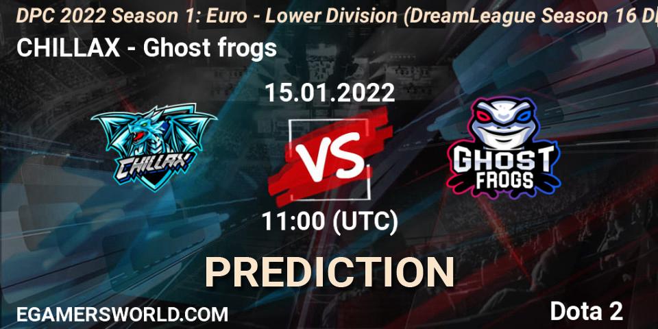 CHILLAX - Ghost frogs: прогноз. 15.01.2022 at 10:55, Dota 2, DPC 2022 Season 1: Euro - Lower Division (DreamLeague Season 16 DPC WEU)