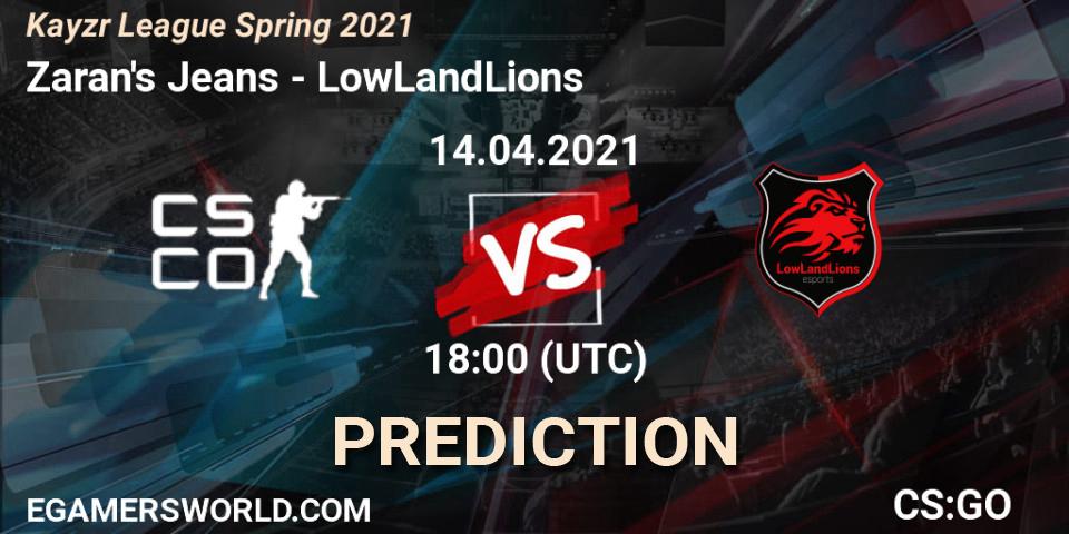 Zaran's Jeans - LowLandLions: прогноз. 14.04.2021 at 18:00, Counter-Strike (CS2), Kayzr League Spring 2021