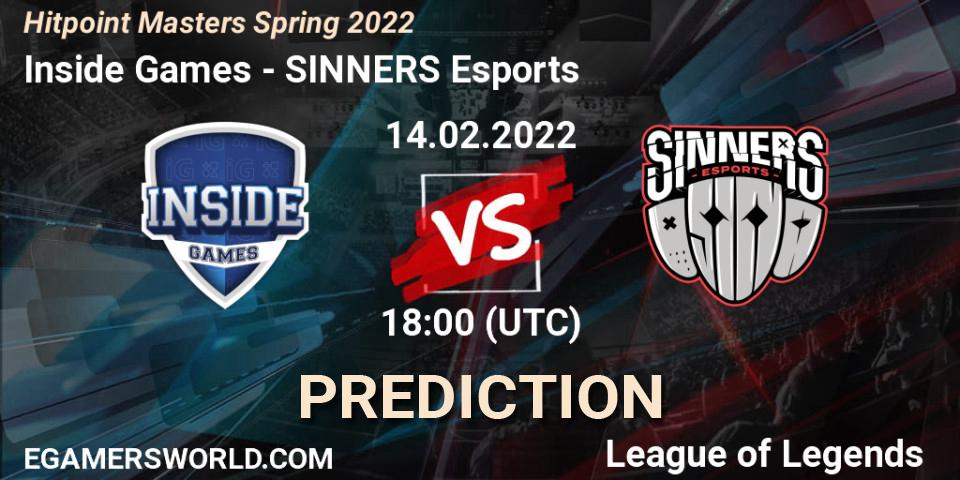 Inside Games - SINNERS Esports: прогноз. 14.02.22, LoL, Hitpoint Masters Spring 2022