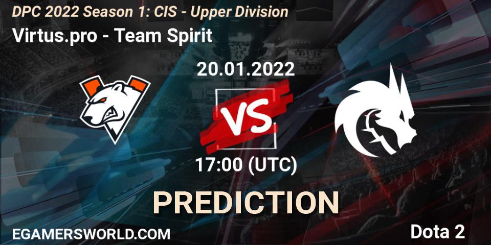 Virtus.pro - Team Spirit: прогноз. 20.01.2022 at 18:10, Dota 2, DPC 2022 Season 1: CIS - Upper Division