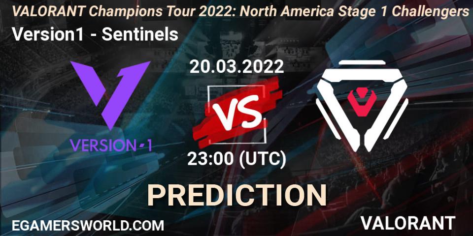 Version1 - Sentinels: прогноз. 20.03.2022 at 23:00, VALORANT, VCT 2022: North America Stage 1 Challengers