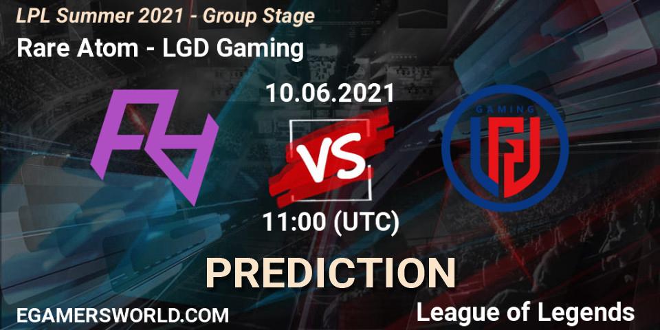 Rare Atom - LGD Gaming: прогноз. 10.06.2021 at 11:00, LoL, LPL Summer 2021 - Group Stage