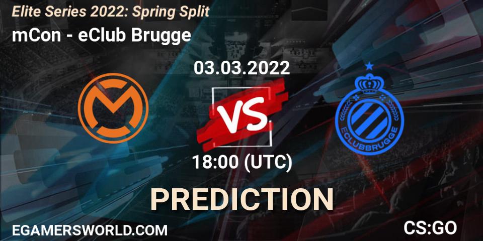 mCon - eClub Brugge: прогноз. 03.03.2022 at 17:00, Counter-Strike (CS2), Elite Series 2022: Spring Split