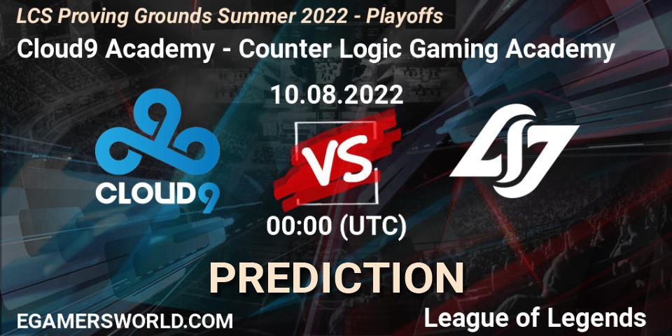 Cloud9 Academy - Counter Logic Gaming Academy: прогноз. 10.08.2022 at 00:00, LoL, LCS Proving Grounds Summer 2022 - Playoffs