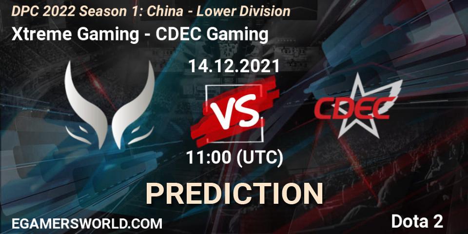 Xtreme Gaming - CDEC Gaming: прогноз. 14.12.2021 at 10:58, Dota 2, DPC 2022 Season 1: China - Lower Division