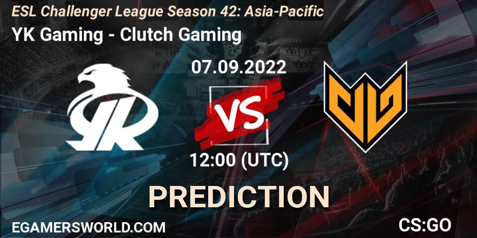 YK Gaming - Clutch Gaming: прогноз. 07.09.22, CS2 (CS:GO), ESL Challenger League Season 42: Asia-Pacific