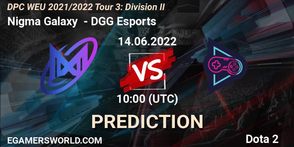 Nigma Galaxy - DGG Esports: прогноз. 14.06.2022 at 09:55, Dota 2, DPC WEU 2021/2022 Tour 3: Division II