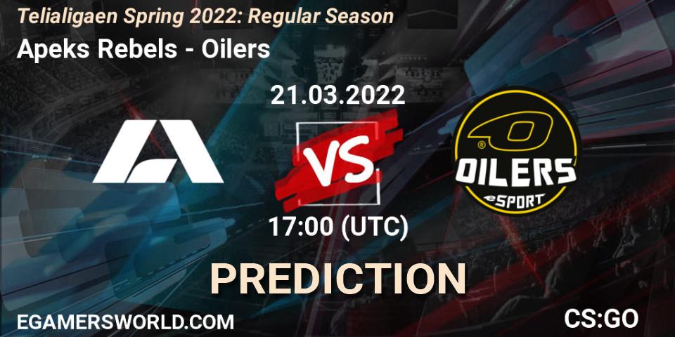 Apeks Rebels - Oilers: прогноз. 21.03.2022 at 17:00, Counter-Strike (CS2), Telialigaen Spring 2022: Regular Season