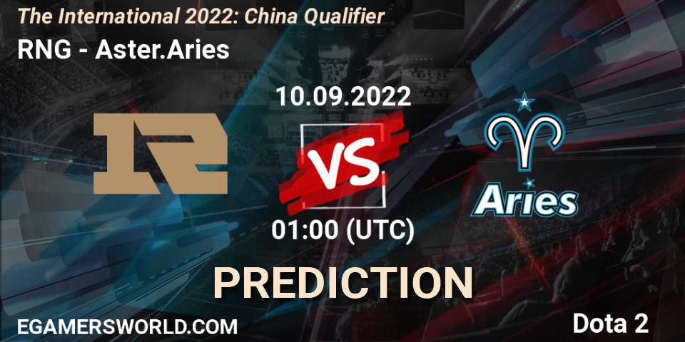RNG - Aster.Aries: прогноз. 10.09.2022 at 01:02, Dota 2, The International 2022: China Qualifier
