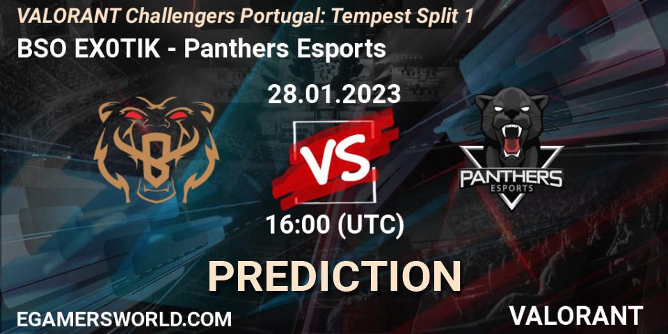 BSO EX0TIK - Panthers Esports: прогноз. 28.01.23, VALORANT, VALORANT Challengers 2023 Portugal: Tempest Split 1