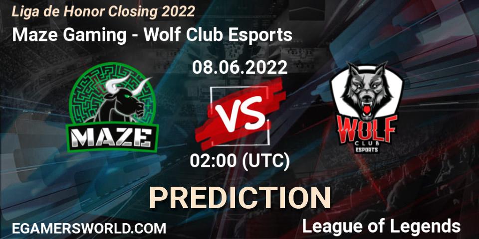 Maze Gaming - Wolf Club Esports: прогноз. 08.06.2022 at 02:00, LoL, Liga de Honor Closing 2022