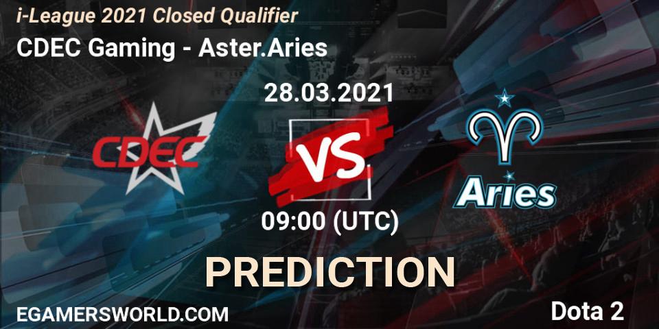 CDEC Gaming - Aster.Aries: прогноз. 28.03.2021 at 08:12, Dota 2, i-League 2021 Closed Qualifier