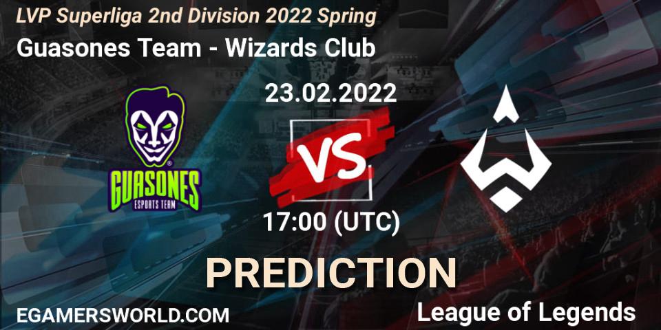 Guasones Team - Wizards Club: прогноз. 23.02.22, LoL, LVP Superliga 2nd Division 2022 Spring