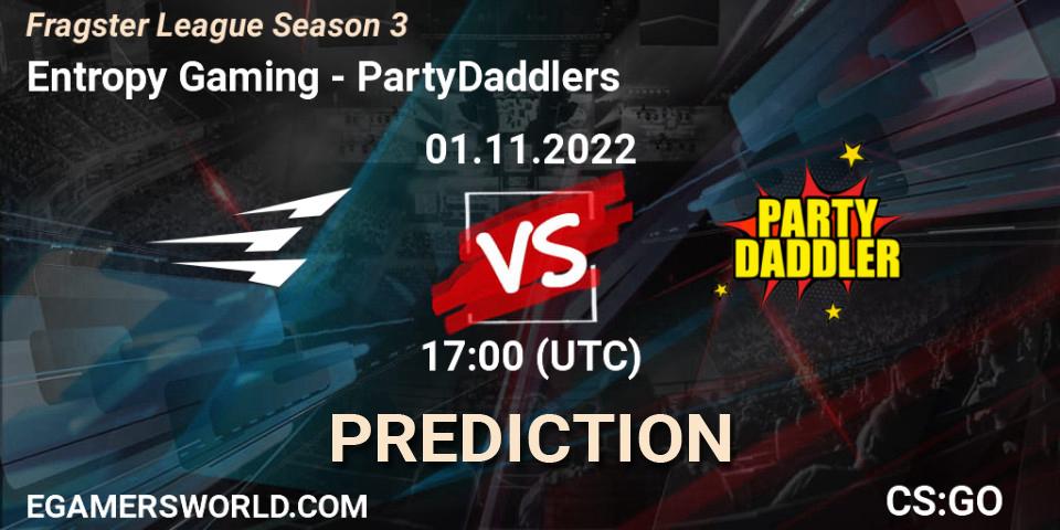 Entropy Gaming - PartyDaddlers: прогноз. 01.11.2022 at 17:00, Counter-Strike (CS2), Fragster League Season 3