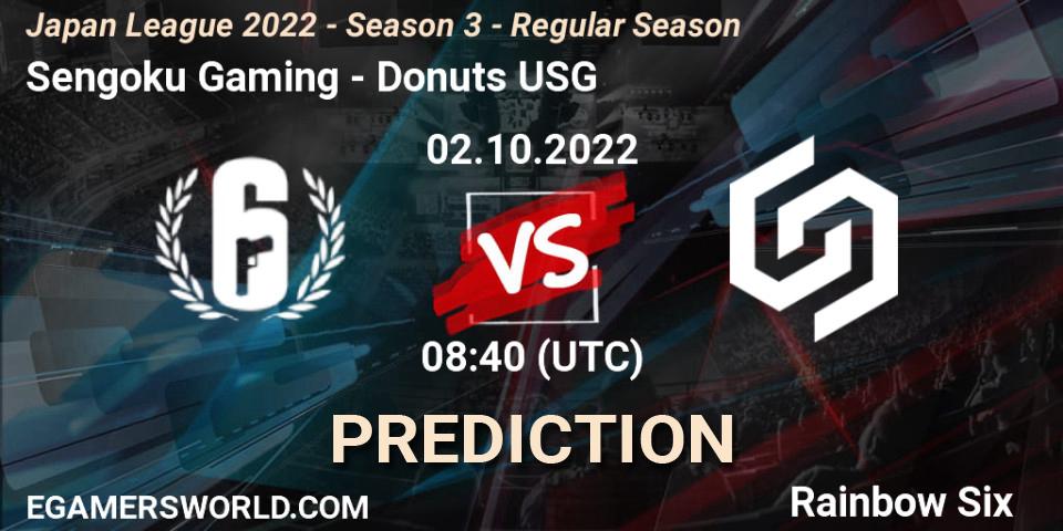 Sengoku Gaming - Donuts USG: прогноз. 02.10.2022 at 08:40, Rainbow Six, Japan League 2022 - Season 3 - Regular Season