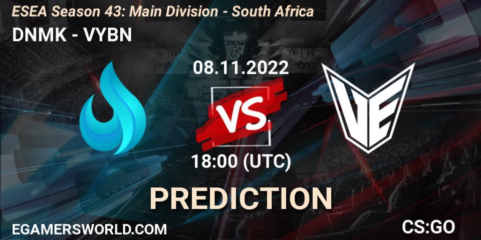 DNMK - VYBN: прогноз. 15.11.2022 at 18:00, Counter-Strike (CS2), ESEA Season 43: Main Division - South Africa