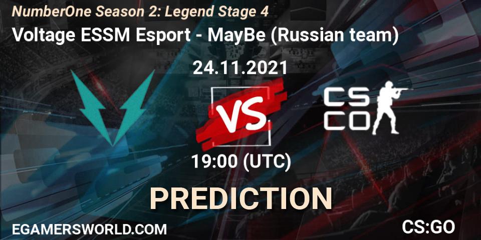 Voltage ESSM Esport - MayBe (Russian team): прогноз. 24.11.2021 at 19:00, Counter-Strike (CS2), NumberOne Season 2: Legend Stage 4