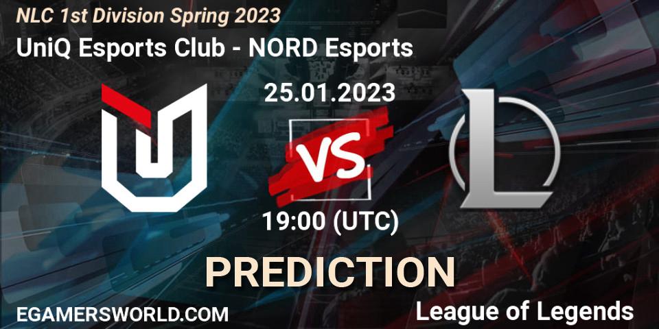UniQ Esports Club - NORD Esports: прогноз. 25.01.2023 at 19:00, LoL, NLC 1st Division Spring 2023