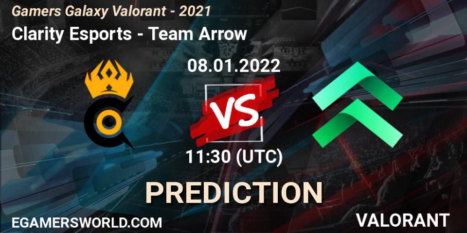 Clarity Esports - Team Arrow: прогноз. 08.01.2022 at 11:30, VALORANT, Gamers Galaxy Valorant - 2021