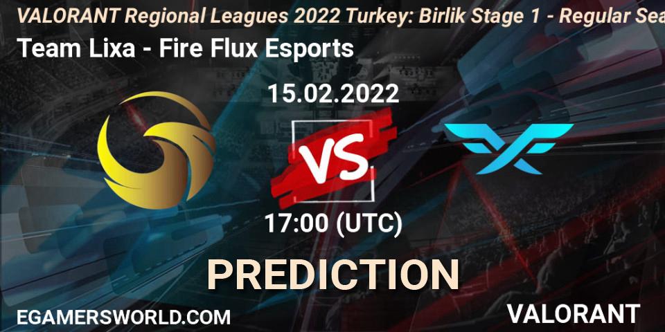 Team Lixa - Fire Flux Esports: прогноз. 15.02.2022 at 18:15, VALORANT, VALORANT Regional Leagues 2022 Turkey: Birlik Stage 1 - Regular Season