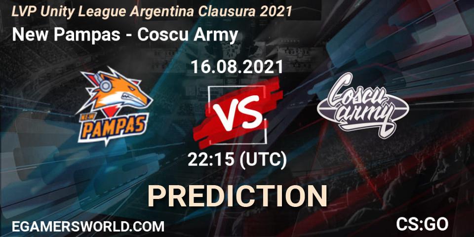 New Pampas - Coscu Army: прогноз. 23.08.2021 at 22:15, Counter-Strike (CS2), LVP Unity League Argentina Clausura 2021