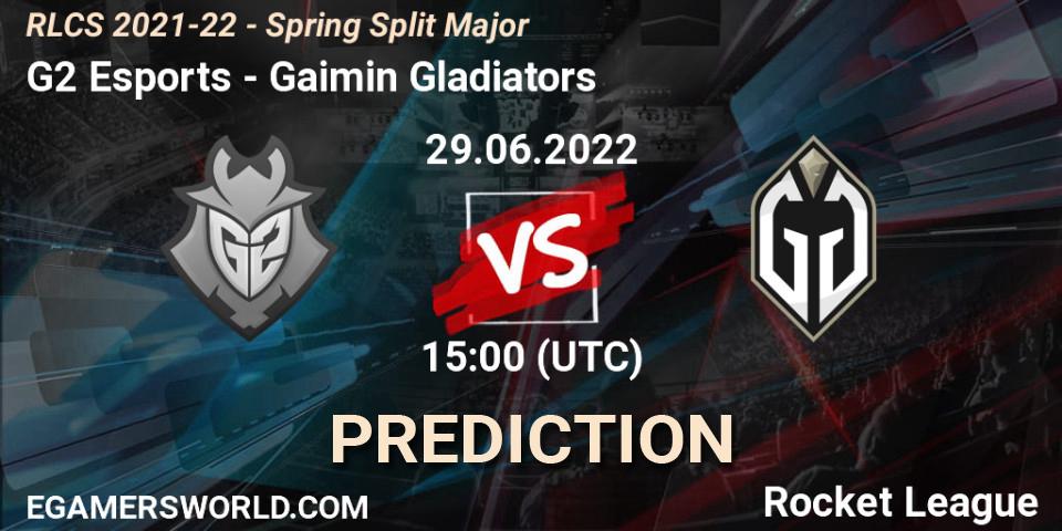 G2 Esports - Gaimin Gladiators: прогноз. 29.06.2022 at 15:00, Rocket League, RLCS 2021-22 - Spring Split Major